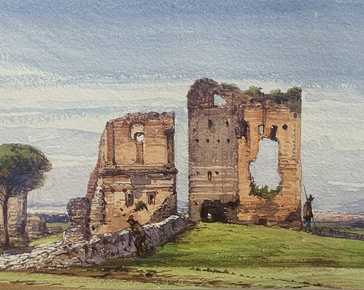 Carelli Gabriele - Ruins on the Appia Antica, Rome